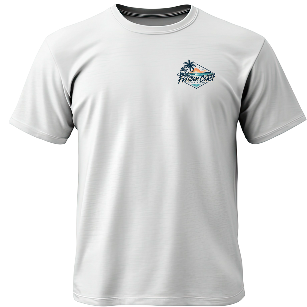 Coastal Wave Sunset Palms Tee