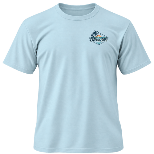 Coastal Wave Sunset Palms Tee
