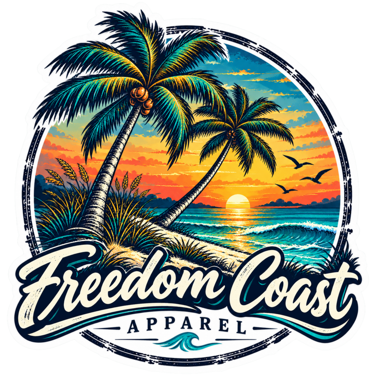 Sunset Palms Sticker