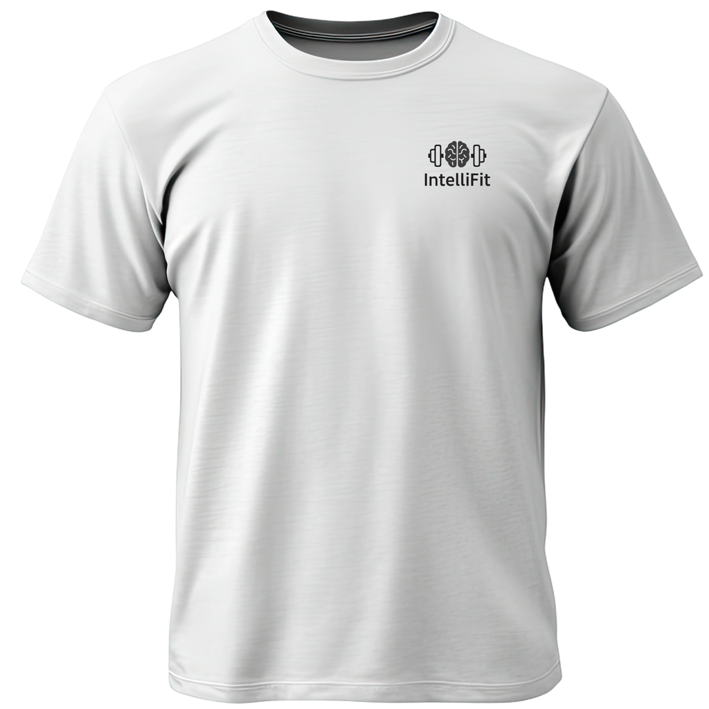 IntelliFit – Core Left Chest Black Logo Tee