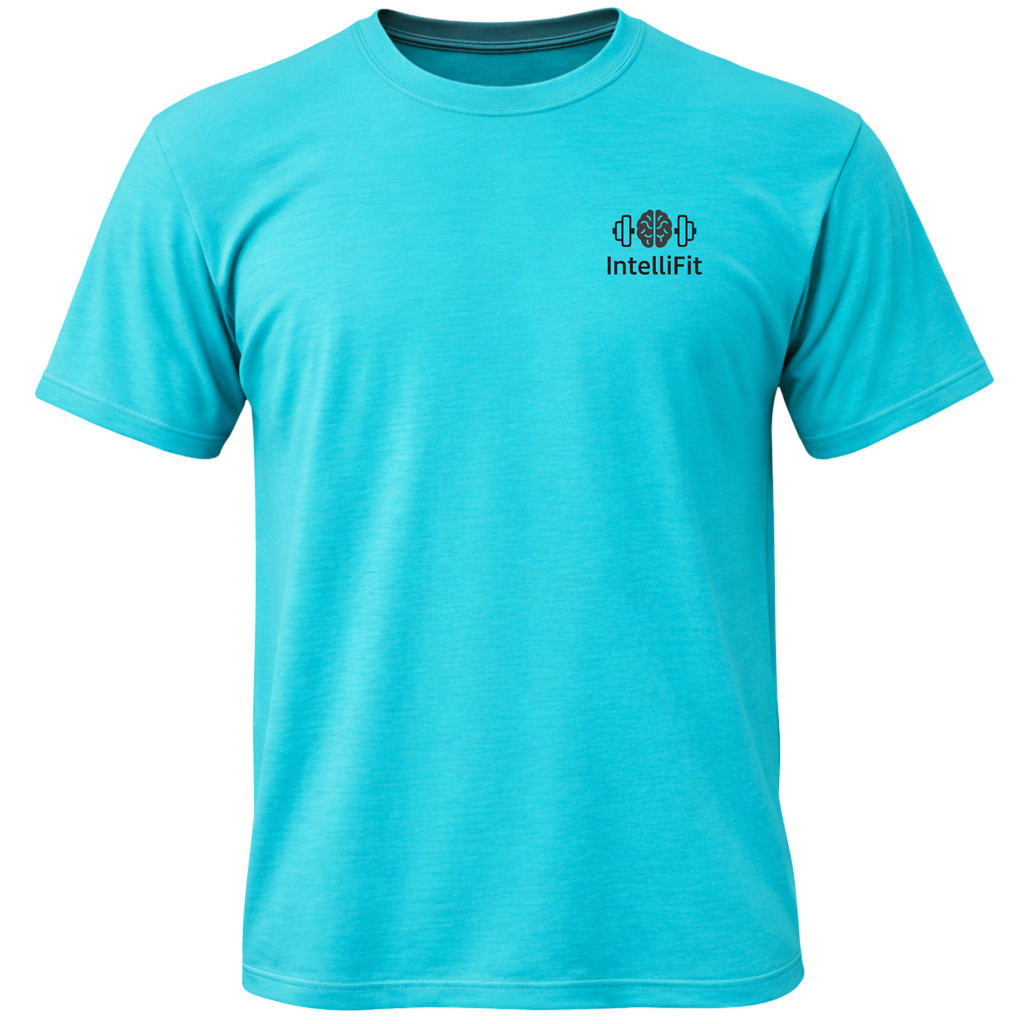 IntelliFit – Core Left Chest Black Logo Tee